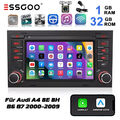 2+32G Android13 Autoradio Für Audi A4 8E S4 B6 B7 RS4 Seat Exeo Carplay GPS CAM+