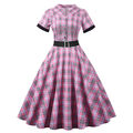 Frauen Retro Partykleid 50er 60er Rockabilly Kleider Swing Petticoat Skaterkleid