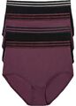 4er Pack Microfaser Taillenslip Gr 40/42 Schwarz Aubergine Damen-Slip Panty Neu*