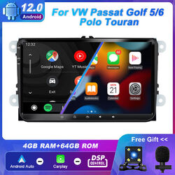 CarPlay Autoradio Für VW Passat Golf 5/6 Polo Touran Android 12 GPS DSP NAVI 64G