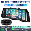 10.25 Android 13 GPS Autoradio Navi BT Für BMW 5er F10 11 mit NBT CarPlay 6+128G