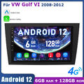 6G+128G Android 13 Autoradio Carplay Für Golf VI 2008-2012 GPS Navi DAB+ 4G WIFI