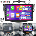 DAB+ Carplay 4+64GB Autoradio Für Toyota RAV4 2006-2012 Android 13 GPS Navi Kam