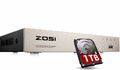 ZOSI CCTV 8CH H.265+ 1080P 1TB DVR 4in1 Recorder für Überwachung CCTV APP View 