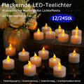 24x LED Teelichter flammenlose flackernde elektrische batteriebetriebene Kerzen