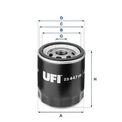 UFI Ölfilter 23.447.00 für ALFA ROMEO AUTOBIANCHI  passend für FIAT LANCIA