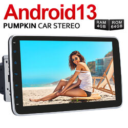 Pumpkin 10.1"Android 13 Autoradio Doppel DIN GPS Navi Carplay Bluetooth 4GB 64GB