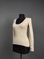 NOTSHY Damen Beige 100% Kaschmir U-Ausschnitt Pullover Pulli Gr. S Small