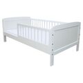 Kinderbett Juniorbett Bett 140x70 cm mit Schutzgitter Schaumstoffmatratze Weiss