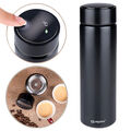 Thermosflasche mit Temperaturanzeige Edelstahl Isolier Thermos Kanne Becher matt