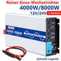 4000W 8000W Max 12V 24V bis 220V 240V Reiner Sinus-Wechselrichter LCD USB Car