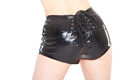 Lackina:  knackige Lack Hot Pants mit Schnürung,Gr S-4XL