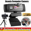 1080P Webcam mit Mikrofon & Stativ Full HD Webkamera Plug & Play für PC Laptop