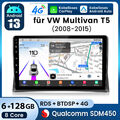 128GB Carplay Android 13 Autoradio GPS Navi WIFI KAM Für VW Multivan T5 08-2015