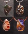 Edelstein Anhänger Opal Edelopal Matrixopal Koroit Boulder Yowah Steinschatz