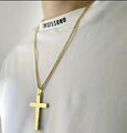 Edelstahl Halskette mit Kreuz Anhänger Jesus Kette Gold Religiös Schmuck