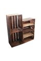 Obstkisten Holzkisten Regal 4er Set 50 x 40 x 30cm Ablage Lang Dunkel Neu