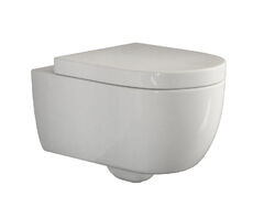 Spülrandloses Hänge WC Toilette mit Sitz Keramik weiss Wand-WC mit BeschichtungAbsenkautomatik - Softclose - Lotuseffekt - Tiefspüler