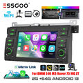 7" Carplay Android 13 Auto 2+64G Autoradio GPS + Kamera Für BMW 3er E46 Touring