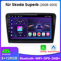 Android 13 Autoradio 6+128G Für Skoda Superb 2008-2013 GPS Navi Carplay WIFI SWC