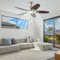 Deckenventilator mit LED Lampe und Fernbedienung Bendan Zinn & Apfelholz 107 cm