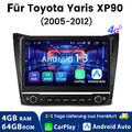 10.1" Carplay Autoradio GPS DAB Für Toyota Yaris XP90 2005-2012 Android 13 4+64G