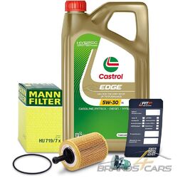 MANN-FILTER ÖLFILTER+5L CASTROL EDGE 5W-30 LL FÜR VW TOURAN 1T 1.9 2.0 TDI# # # INKL. ÖLABLASS-SCHRAUBE MIT DICHTRING # # #