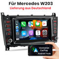 W/ DAB+Android 12 Autoradio GPS CarPlay Navi Mercedes CLC/CLK/C Klasse W203 W209