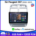 6+128GB Android 13 Autoradio Für Peugeot 307 SW CC 2002-2013 Navi GPS SWC 8 Kern