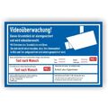 Videoüberwachung Datenschutz dsgvo Schild Wunsch-Text videoüberwacht BDSG Vi135