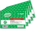 SIGEL SD120 Quittungsblock Kleinunternehmer A6 quer, 2x30 Blatt, 5er Pack