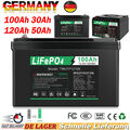 12V 100Ah Lithium Batterie LiFePO4 Akku BMS für Wohnmobil Solarbatterie Boot RV