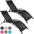 2er Set Aluminium Sonnenliege Gartenliege Liegestuhl Strandliege Relaxliege