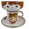 Kinder Geschirr Set Vintage Stapelbar Mädchen Figur Teller, Tasse & Schüssel