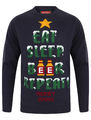 Weihnachtspullover Herren Neuheit Weihnachtenspullover Weihnachtsmann Elf Rentier lustig Rohbier