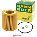 MANN-FILTER HU 816x Ölfilter mit Dichtung für BMW 1 3 5 X 3 4 E 90 91 F30 31 10