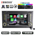 Für Audi A4 S4 RS4 8E 8F B6 B6 B7 7" Carplay Autoradio Android 13 GPS RDS Kamera