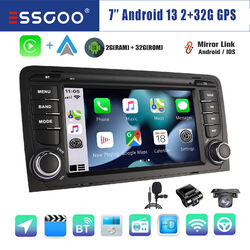 7'' 2+32G Android 13 Carplay Autoradio GPS DVR MIK KAM Für Audi A3 S3 RS3 8V 8PA