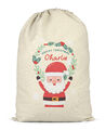 Personalisierter Happy Christmas Sack Weihnachtsmann Xmas Geschenktüte XL für Geschenke