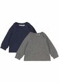 2er Pack Baby Sweatshirt Gr 80/86 Dunkelblau Hellgrau Meliert Langarm-Pulli Neu*