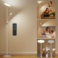 LED Stehleuchte grau Rund Deckenfluter stehlampe wohnzimmer Dimmbar Leselampe