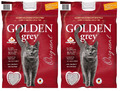 Bentonit Katzenstreu Golden Grey mit Babypuderduft 7kg x 2