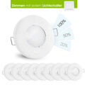 10 x linovum® LED Einbauspot fourSTEP Dim 5W flach IP65 weiß GU10 neutralweiß 