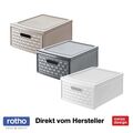 Rotho Schubladenbox klein COUNTRY  8,3 Liter stapelbar Aufbewahrungskorb Rattan