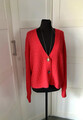 Flauschige Strickjacke Cardigan Gr. 40 Christian Berg leuchtendes rot