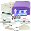 Nagelstudio Set UV Gel Starterset UV Lampe Lila + UV Farbgel Set Matt Winter