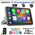 1 DIN Drehbar Bildschirm 64G Android 13 10.1" Autoradio DAB+ Carplay GPS Navi FM