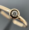 Gold Ring Rotgold 0,1ct Brillant Schliff 14K/585 Solitärring Gr.56 No.81