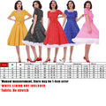 Damen Retro Rockabilly Petticoat 50er 60er Partykleid Abend Vintage Swing Kleid-