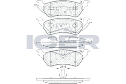 ICER BREMSBELAGSATZ SCHEIBENBREMSE SYSTEM KELSEY HAYES 181564 FÜR CHRYSLER